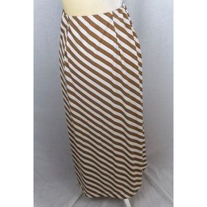 Diane Von Furstenberg Brown Stripe Maxi Skirt